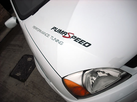 Ford fiesta zetec-S in frozen white with pumaspeed performace signature stickers