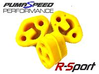 R-Sport Yellow Uprated Silicone Exhaust Mount Set