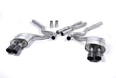 Mustang 5.0 V8 Milltek Non Resonated Cat Back Black Quad GT90 Tips