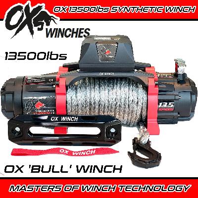 OX XBULL Style Winch 13,500lb SYNTHETIC ROPE