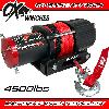 Ox Winch 4500lb -Red Synthetic Rope - ATV / Boat / Trailer Winch