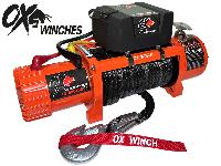 Ox Winches HEAVY DUTY 12v 13500lbs Synthetic Rope - Recovery Truck Winch - ORANGE