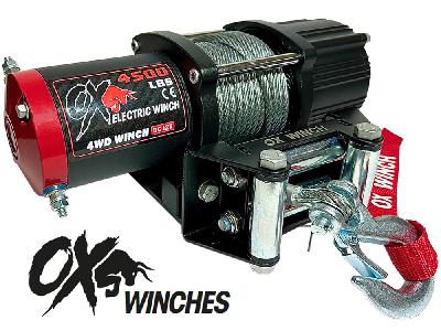 Ox Winches 4500lb 2050 kg Wire Rope 12v - ATV / Boat / Trailer Winch