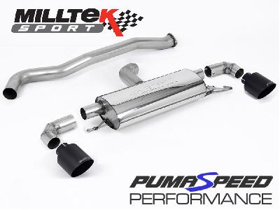 Non Resonated Black Cerakote Tips Toyota GR Yaris Particular Back Exhaust - Milltek Sport