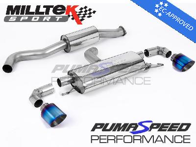 Resonated Burnt Titanium Tips Toyota GR Yaris Particular Back Exhaust - Milltek Sport