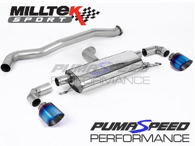 Non Resonated Burnt Titanium Tips Toyota GR Yaris Particular Back Exhaust - Milltek Sport