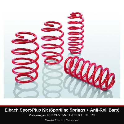 Eibach Sport-Plus Kit (Sportline Springs + Anti-Roll Bars) - Volkswagen Golf Mk5 / Mk6 GTI 2.0 TFSI / TSI