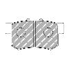 Ferodo Racing Rear Brake Pads - Honda Civic Type R EP3 2.0 litre i-VTEC - pad shape drawing