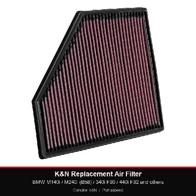 K&N Replacement Air Filter - BMW M140i / M240i (B58) / 340i F30 / 440i F32 and others