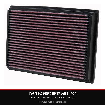 K&N Replacement Air Filter - Ford Fiesta Mk5 Zetec S / Puma 1.7