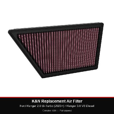 K&N Replacement Air Filter - Ford Ranger 2.0 Bi-Turbo (2023+) / Ranger 3.0 V6 Diesel