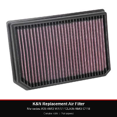 K&N Replacement Air Filter - Mercedes A35 AMG W177 / CLA35 AMG C118