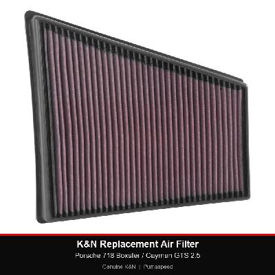 K&N Replacement Air Filter - Porsche 718 Boxster / Cayman GTS 2.5