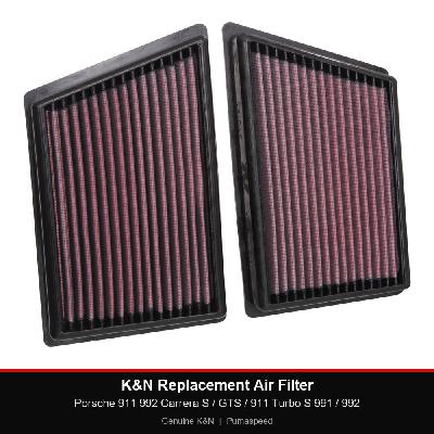 K&N Replacement Air Filter - Porsche 911 992 Carrera S / GTS / 911 Turbo S 991 / 992