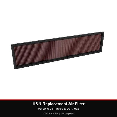 K&N Replacement Air Filter - Porsche 911 Turbo S 991 / 992