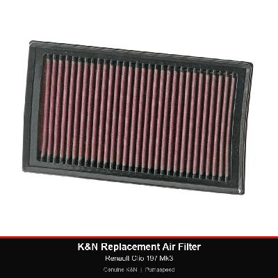 K&N Replacement Air Filter - Renault Clio 197 Mk3