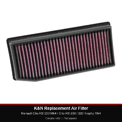 K&N Replacement Air Filter - Renault Clio RS 200 Mk4 / Clio RS 200 / 220 Trophy Mk4