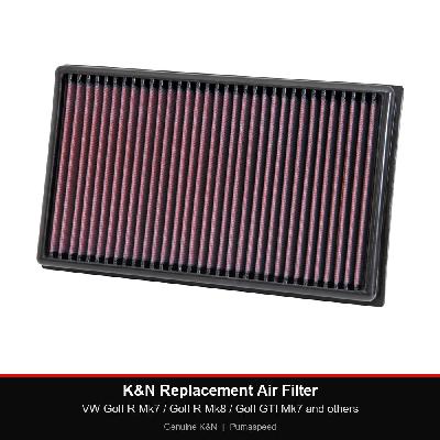 K&N Replacement Air Filter - VW Golf R Mk7 / Golf R Mk8 / Golf GTI Mk7 and others