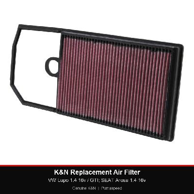 K&N Replacement Air Filter - VW Lupo 1.4 16v / GTI; SEAT Arosa 1.4 16v