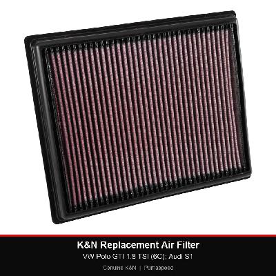 K&N Replacement Air Filter - VW Polo GTI 1.8 TSI (6C); Audi S1