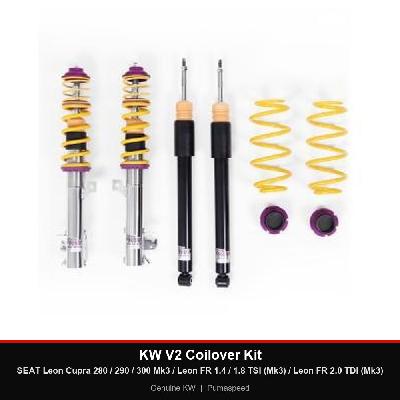 KW V2 Coilover Kit - SEAT Leon Cupra 280 / 290 / 300 Mk3 / Leon FR 1.4 / 1.8 TSI (Mk3) / Leon FR 2.0 TDI (Mk3)