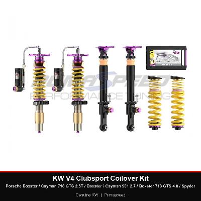 KW V4 Clubsport Coilover Kit - Porsche Boxster / Cayman 718 GTS 2.5T / Boxster / Cayman 981 2.7 / Boxster 718 GTS 4.0 / Spyder