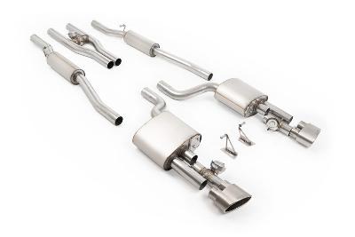 Milltek Sport Audi RS4 B7 - V2 Valved Cat-Back with Active H Pipe and Brushed Titanium Ovals