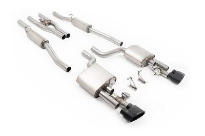 Milltek Sport Audi RS4 B7 - V2 Valved Cat-Back with Active H Pipe and Cerakote Black Ovals