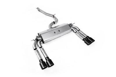 Milltek Sport Audi S3 8V.2 - Cat-Back Exhaust System Quad Oval Cerakote Black Trims