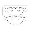 Mintex Racing Front Brake Pads - Audi RS4 B5 V6 Bi-Turbo Avant - pad shape drawing