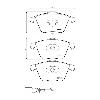 Mintex Racing Front Brake Pads - Audi TTS Mk2 - pad shape drawing