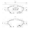 Mintex Racing Front Brake Pads - Ford Fiesta Mk6 Zetec-S - pad shape drawing