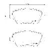 Mintex Racing Front Brake Pads - Ford Fiesta Mk7.5 1.0 - pad shape drawing