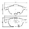 Mintex Racing Front Brake Pads - Ford Fiesta ST150 Mk6 - pad shape drawing