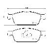 Mintex Racing Front Brake Pads - Ford Focus Mk3 ST (250PS) - pad shape drawing