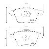 Mintex Racing Front Brake Pads - Ford Focus ST225 / XR5 Turbo - pad shape drawing