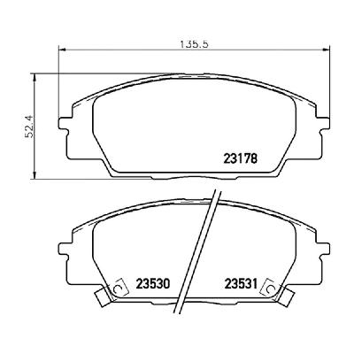 Mintex F4R Front Brake Pads (2044F4R16.50) - Honda Civic Type R 2.0 i-VTEC FN2