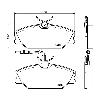 Mintex Racing Front Brake Pads - Renault Clio 182 2.0 16v - pad shape drawing