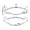 Mintex Racing Front Brake Pads - VW Golf Mk1 GTI - pad shape drawing