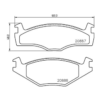 Mintex M1144 Front Brake Pads (MDB1266M1144) - VW Golf Mk1 GTI
