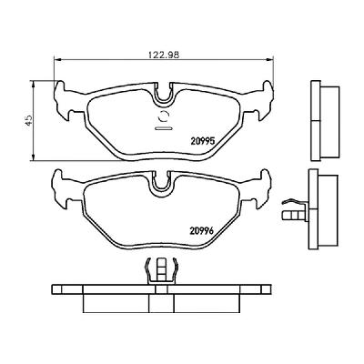 Mintex F4R Rear Brake Pads (1369F4R17.30) - BMW 3 Series E36 M3 3.0 / 3.2