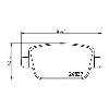 Mintex Racing Rear Brake Pads - Ford Focus RS Mk2 2009 - pad shape drawing