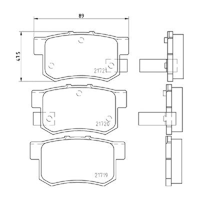 Mintex F4R Rear Brake Pads (1564F4R14.50) - Honda Civic Type R EP3 2.0 litre i-VTEC