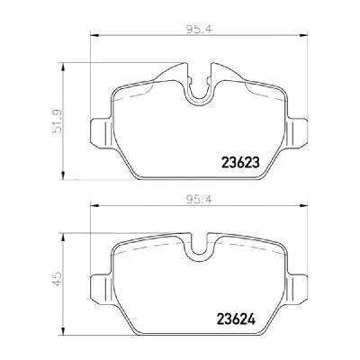 Mintex M1155 Rear Brake Pads (MDB2681M1155) - MINI Countryman Cooper S (R60 / F60)