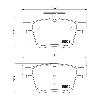 Mintex Racing Rear Brake Pads - VW Golf R Mk7 - pad shape drawing