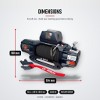 OX 13500 lb Military Edition Winch, Black Body, Red Synthetic Rope - dimensions
