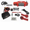 OX 13500 lb Military Edition Winch, Red Body, Steel Cable - full kit