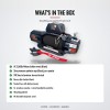 OX 13500 lb Military Edition Winch, Stealth Black Body, Black Synthetic Rope - what's in the box