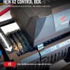OX 13500 lb 12V Electric Winch V2, Red Body, Steel Cable - new V2 control box mounted on the tie bar
