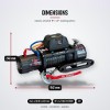OX 13500 lb 12V Electric Winch V2, Red Body, Steel Cable - dimensions and 10 x 4.5 inch mounting pattern